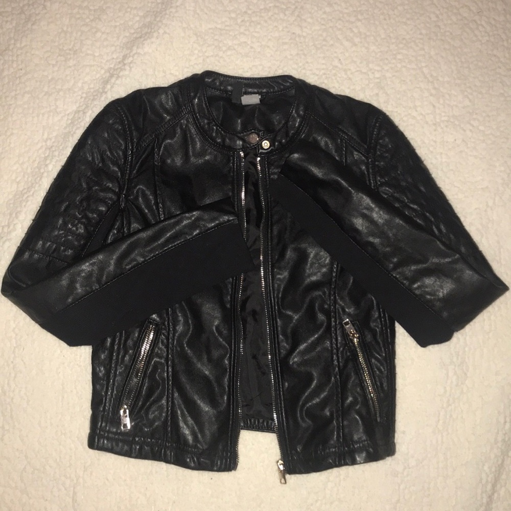 Faux leather jacket divided by H&M size 2